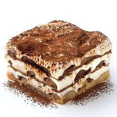 Tiramisu on White Background