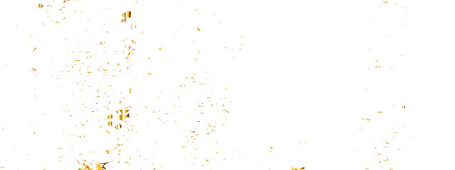 Golden glitter confetti falling down on transparent background. Vector illustration.