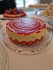 Strawberry cake at a birthday party