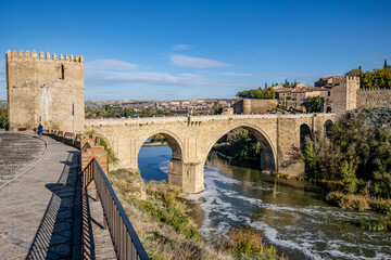 San Martín bridge, medieval bridge over the river Tagus, Toledo, Castilla-La Mancha, Spain