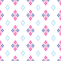 seamless pattern design in ikat style for fabric printing