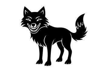 Funny Wolf Vector Illustration with White Background Cartoons, Clipart, Line Art, Funny wolf vector illustration with white background, perfect for cartoons, clipart, and line art designs.