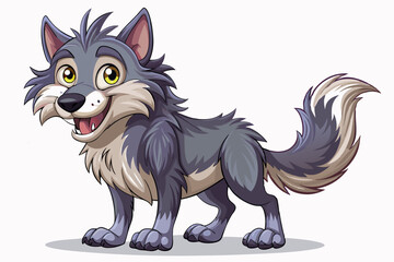 Funny Wolf Vector Illustration with White Background Cartoons, Clipart, Line Art, Funny wolf vector illustration with white background, perfect for cartoons, clipart, and line art designs.
