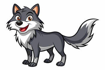 Funny Wolf Vector Illustration with White Background Cartoons, Clipart, Line Art, Funny wolf vector illustration with white background, perfect for cartoons, clipart, and line art designs.