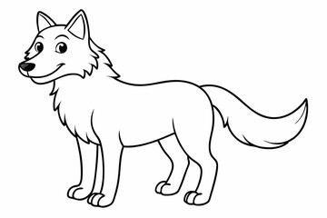 Funny Wolf Vector Illustration with White Background Cartoons, Clipart, Line Art, Funny wolf vector illustration with white background, perfect for cartoons, clipart, and line art designs.