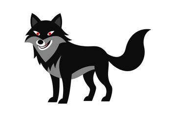 Funny Wolf Vector Illustration with White Background Cartoons, Clipart, Line Art, Funny wolf vector illustration with white background, perfect for cartoons, clipart, and line art designs.