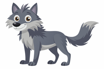 Funny Wolf Vector Illustration with White Background Cartoons, Clipart, Line Art, Funny wolf vector illustration with white background, perfect for cartoons, clipart, and line art designs.