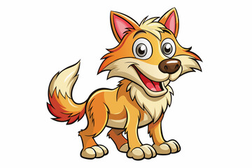 Funny Wolf Vector Illustration with White Background Cartoons, Clipart, Line Art, Funny wolf vector illustration with white background, perfect for cartoons, clipart, and line art designs.