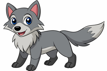 Funny Wolf Vector Illustration with White Background Cartoons, Clipart, Line Art, Funny wolf vector illustration with white background, perfect for cartoons, clipart, and line art designs.