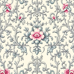 Fototapeta premium seamless pattern with flowers 