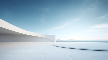 Sleek and Minimalist Architectural Landscape with Vast Empty Space