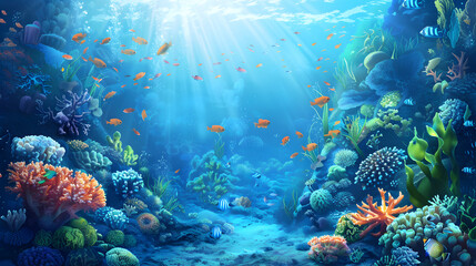 : Marine_background_depicting_a_thrivi background illustratio