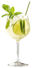 PNG Refreshing lime cocktail with basil