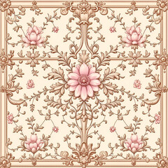 Fototapeta premium seamless pattern with flowers