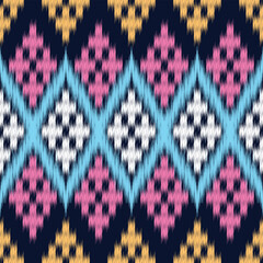 seamless pattern design in ikat style for fabric printing