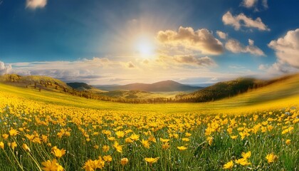 Obraz premium field of yellow flowers