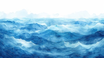 Serene Aquamarine Waves in the Tranquil Ocean Landscape