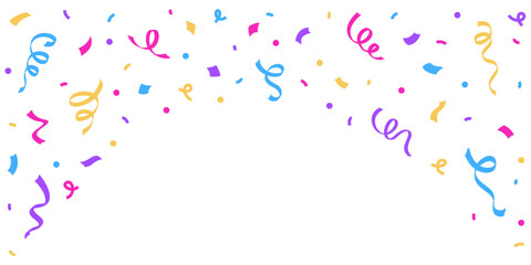 Confetti falling on background. Party festive firework. Carnival confetti isoltaed on white background.
