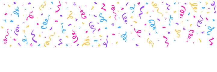 Confetti falling on background. Party festive firework. Carnival confetti isoltaed on white background.