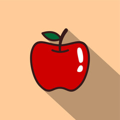 Apple vector in cartoon style. Flat design vector symbols editable size EPS10. Apple vector icon illustration