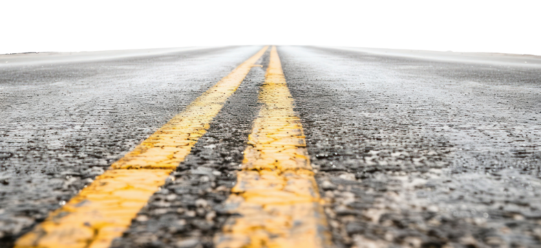 Endless road, yellow lines