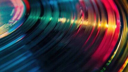Vinyl Records. Music Background with Retro Gramophone and Disco LP Design