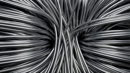 Obraz premium A close up of a bunch of metal wires that are twisted together, AI