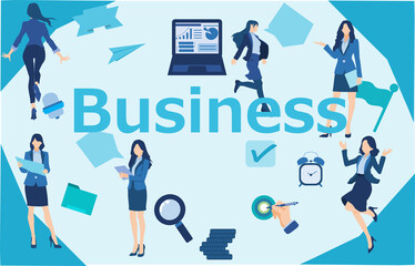 ビジネスの壁紙イラスト(アイキャッチ・サムネ)