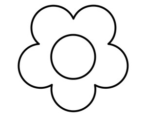 Flower, Small stylized flower - vector linear picture for coloring. Outline. flower for coloring book	