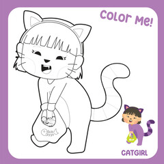 Coloring activity for children. Educational printable coloring worksheet. Practicing fine motoric skills for children