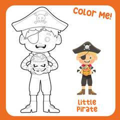 Coloring activity for children. Educational printable coloring worksheet. Practicing fine motoric skills for children