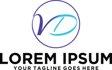 Initial VD letter sign logo