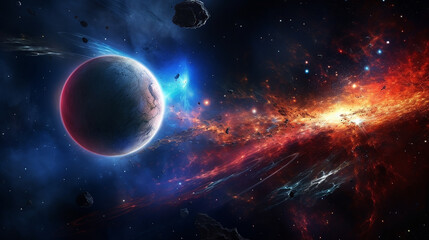 Obraz premium Colorful Nebula Space Scene