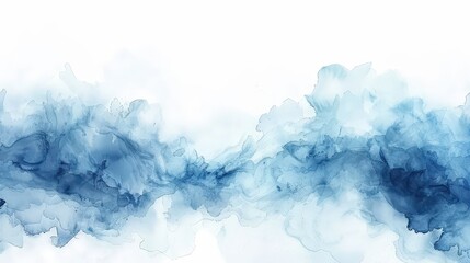 Fototapeta premium Serene Watercolor Landscape with Ethereal Clouds