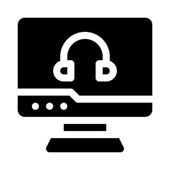 headphones glyph icon