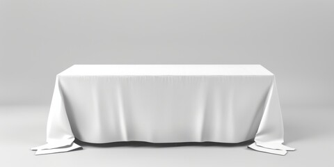 White Table Cloth. Adjustable White Table Runner for Exhibition Display on Black Table
