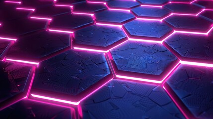 A close up of a blue and pink hexagonal pattern