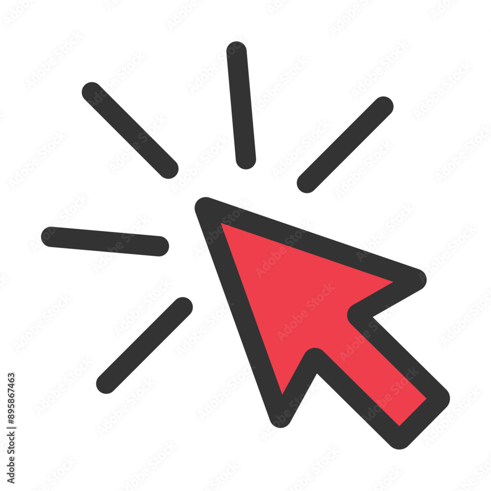 Aufkleber click icon arrow mouse, web button cursor. digital design vector illustration