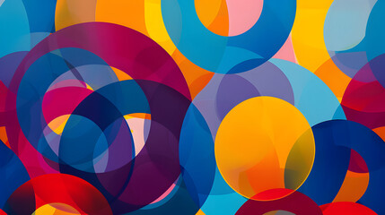 Obraz premium Overlapping circles in background illustration