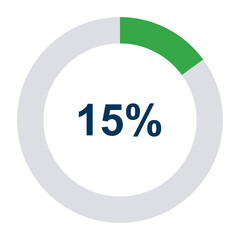 Information round diagram 15 percent icon, infographic graphic pie design, marketing vector illustration