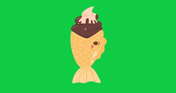 Chocolate ice cream takiyaki animation