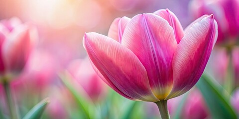 Fototapeta premium Close-up of intricate details of a pink tulip with soft focus , tulip, flower, pink, macro, close-up, detail, intricate