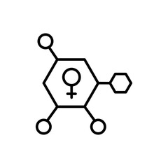 Female Hormones outline icons, minimalist vector illustration ,simple transparent graphic element .Isolated on white background