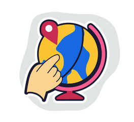 Vector illustration of a hand pointing