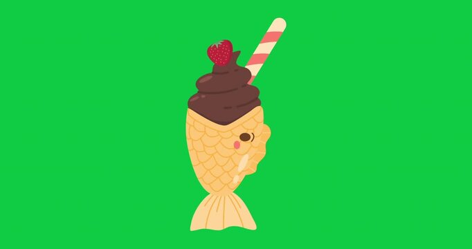 animation Taiyaki Ice cream