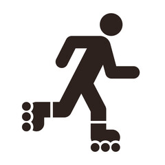 Roller skate icon, inline skating sign