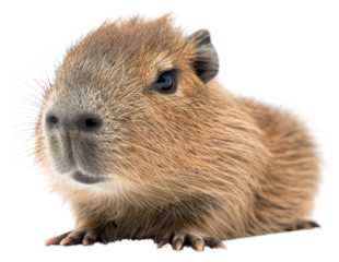 PNG  Adorable capybara close-up portrait