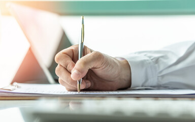 Business application registration with applicant filing company document form, filling in personal...