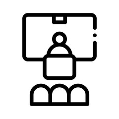 lecture podium line icon