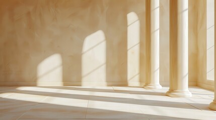 Obraz premium Sunlit Columns in a Classical Interior